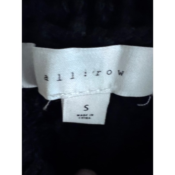 All Row Heavy Knit Ribbed Cotton Dress Midi Black Slit Size Small Chunky Sweater - Picture 4 of 6